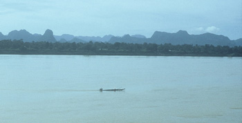 View from Thailand over the Mekong River into Laos