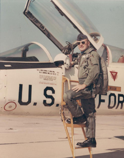 David wearing a G Suit by a T38 at Webb AFB.jpg