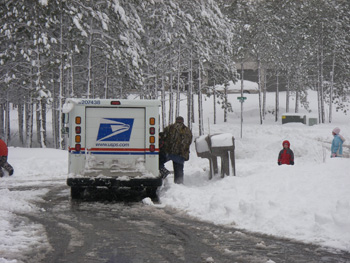 Our Mailman Attempting to Deliver Swimsuit Catalogs