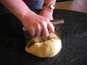 Divide dough into four equal sections