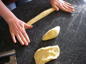 Roll each strip with flat palms
