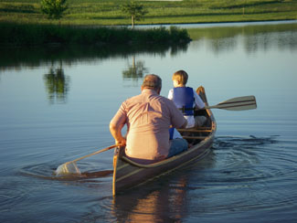 My dad canoes with his grandson