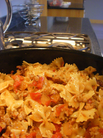 The Bow Tie Pasta after I rescued it