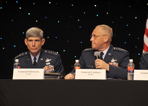 Four-Star Forum at Air Force Association Convention 2008, photo courtesy of the Air Force Four-Star forum at Air Force Association Convention in Sept. 2008 where field commanders and Chief of Staff respond to questions from the audience. Photo courtesy of the Air Force.