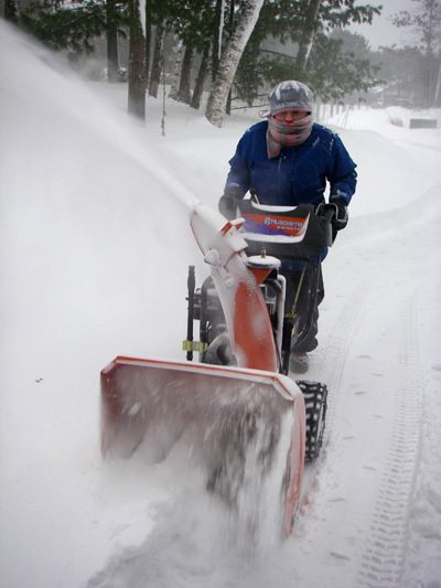 This is me learning to use the snow blower for the first time