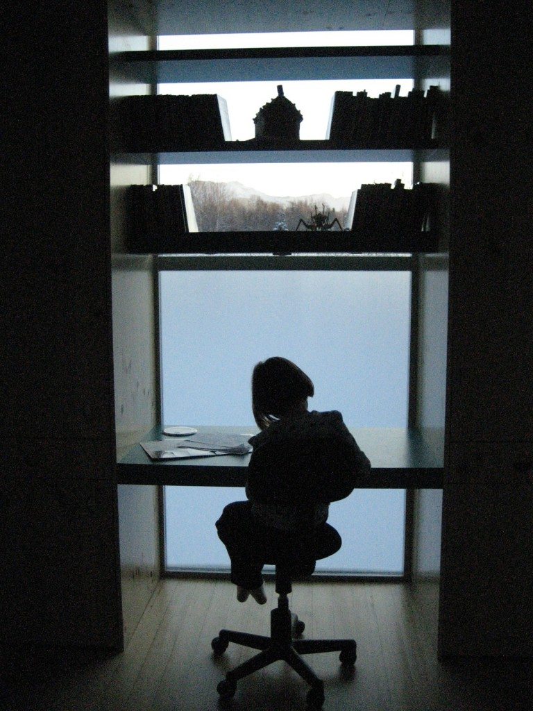 A view of the children's work area in the new addition
