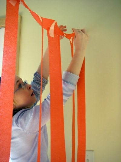 My youngest daughter decorates for her brother's birthday