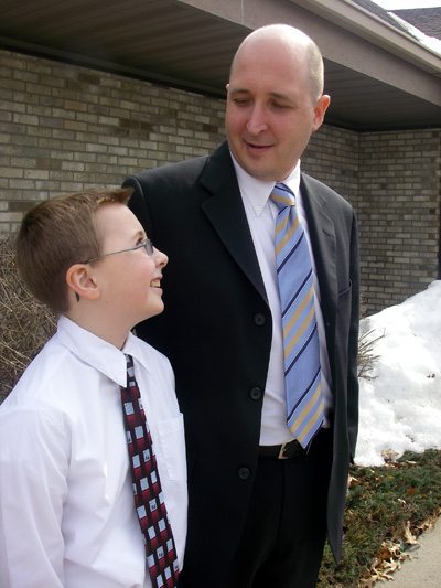 Paul with our son after church 